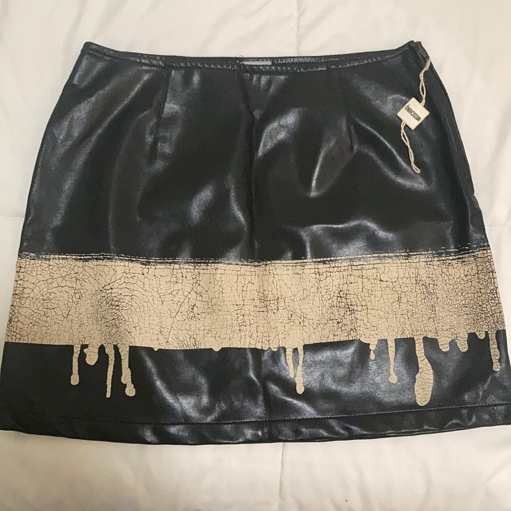 Pleather Moschino mini skirt